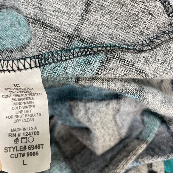 IC By Connie K Top Womens Large‎ Blue Abstract Art Colorblock Long Sleeve - Picture 11 of 14